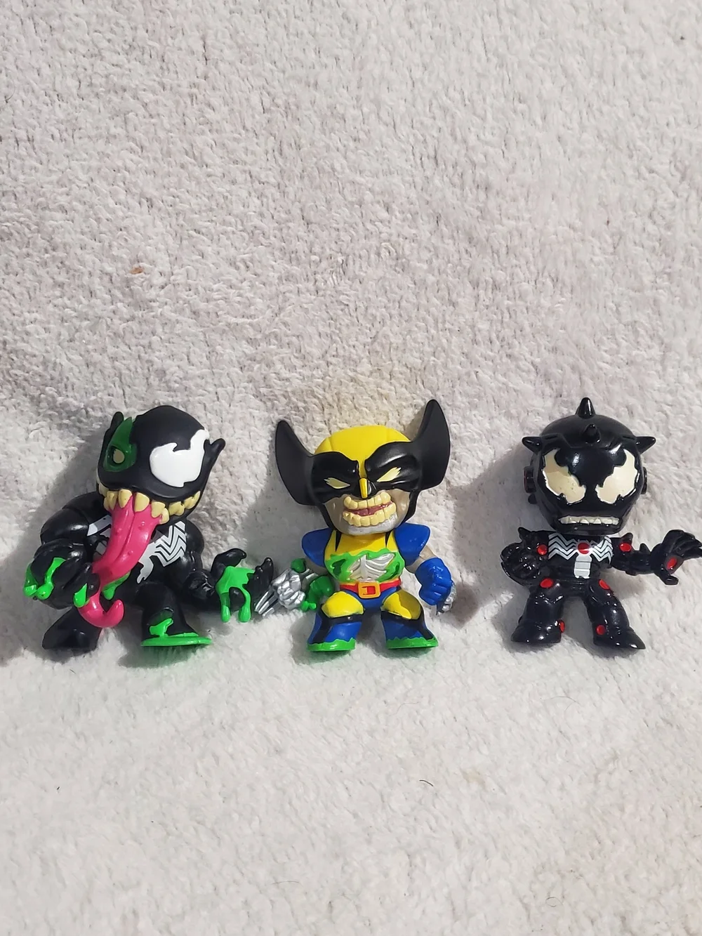 Marvel Wolverine & Venom Trio Action Figures - Yellow, Black & Green